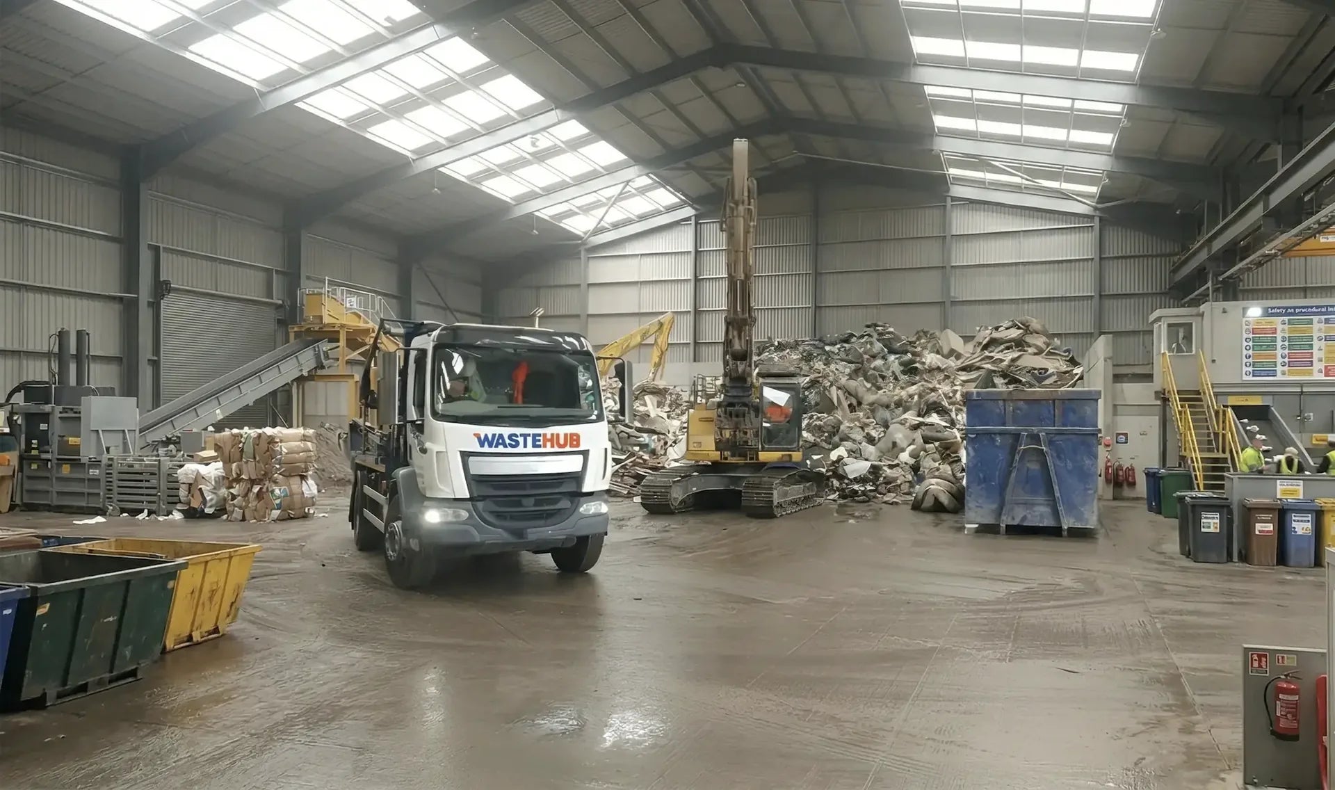 WasteHub branded lorry at waste facility