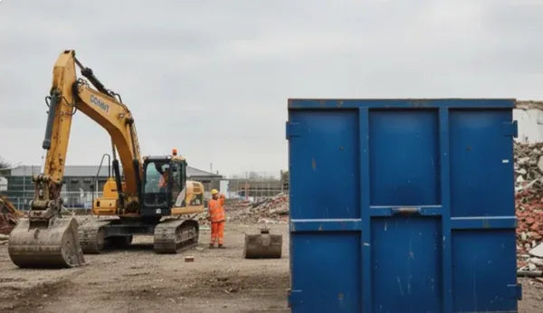 RoRo bin on demolition site